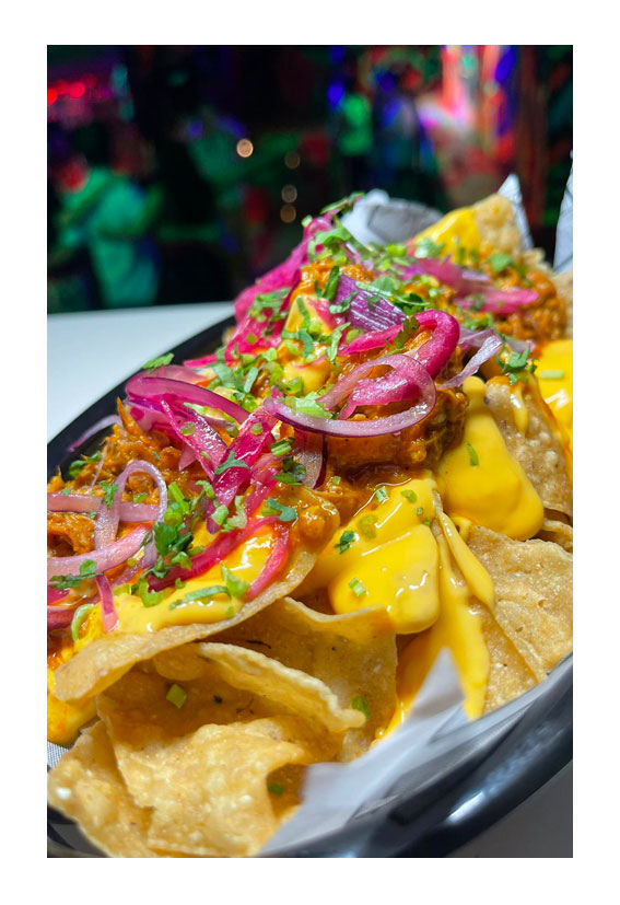 nachoscochin Nachos con cochinita pibil